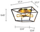 Farmhouse-Style Two-Toned 4 Light Ceiling Flush Fixture 18" Wide