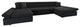 ALI Sectional Sleeper Sofa, Universal Corner, Black