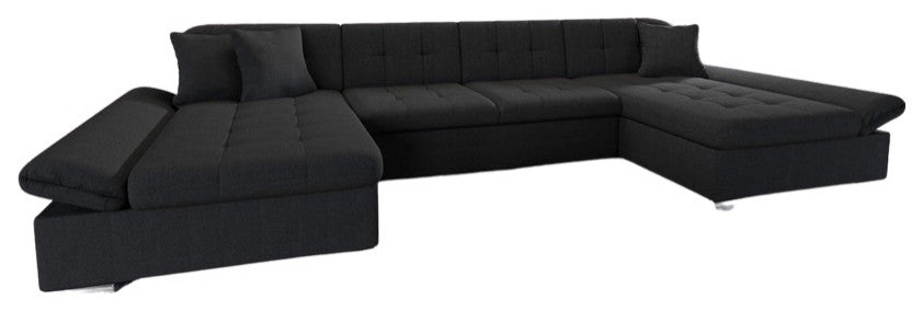 ALI Sectional Sleeper Sofa, Universal Corner, Black