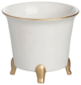 Jaipur Cachepot, White and Gold, Large