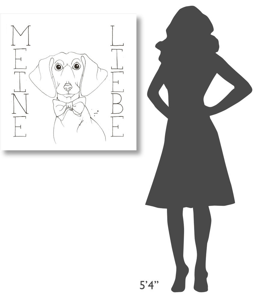 "Puppy Love Dachshund" Digital Paper Print by Elyse DeNeige, 32"x32"