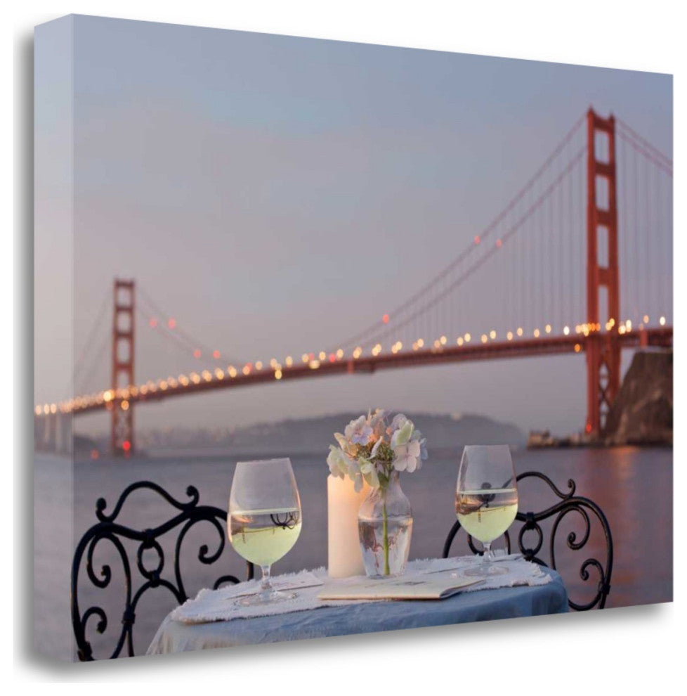 Candle Lit Night For Two Golden Gate Bridge 4 Giclee Wrap Canvas Wall Art