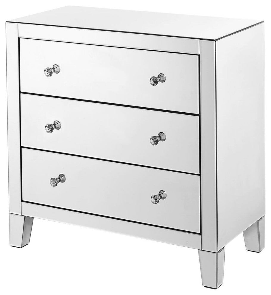 3 Drawers Dresser 32 X16 X 32" In Clear Mirror