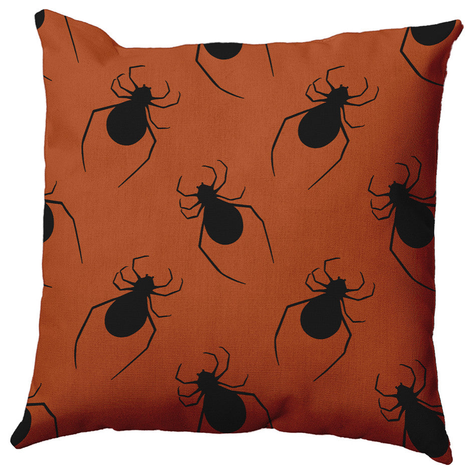 26"x26" Crawling Spiders Decorative Throw Pillow, Sienna