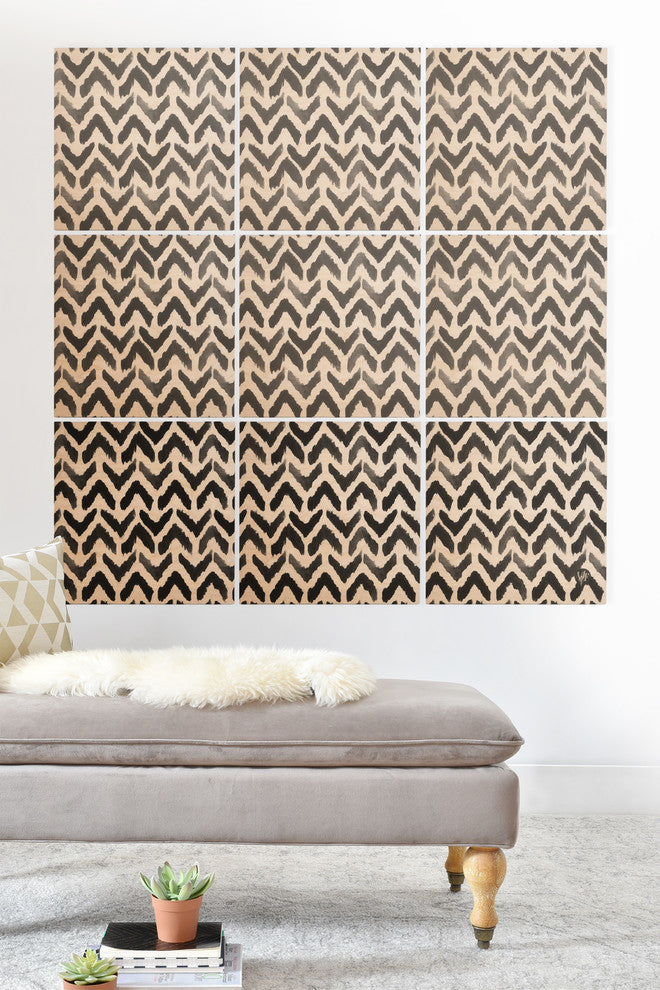 Deny Designs Wonder Forest Sketchy Chevron Wood Wall Mural, 3'x3'