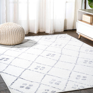 Izil Moroccan Geometric Diamond Ivory/Light Gray 3'x5' Area Rug
