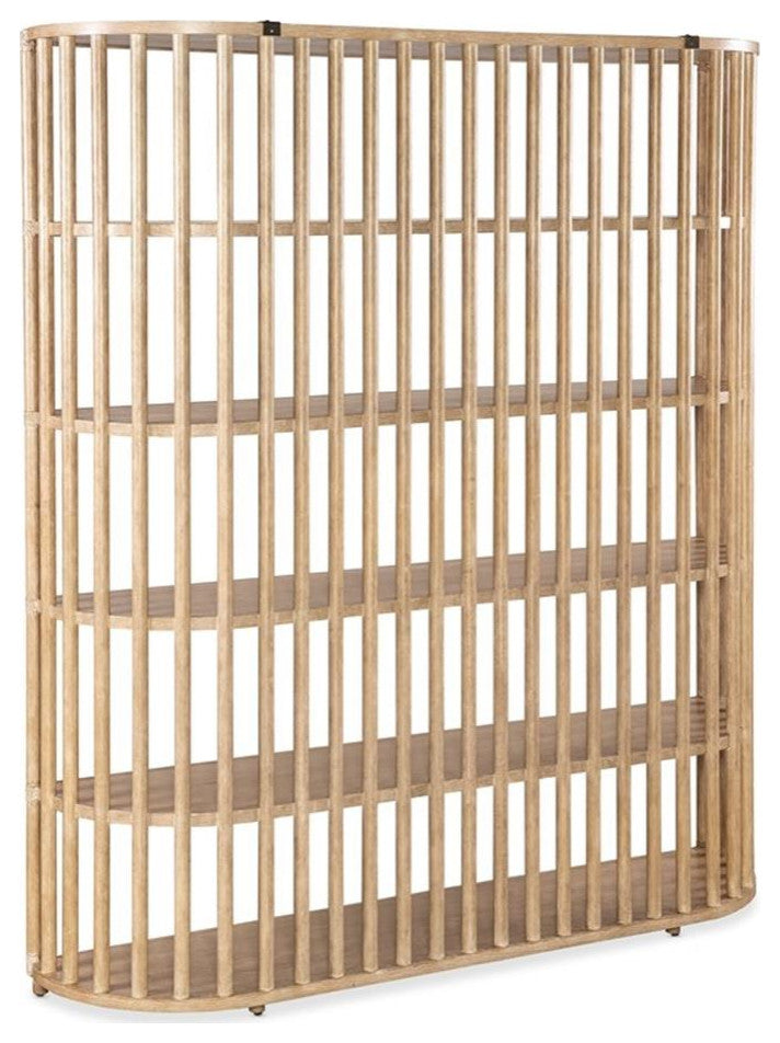 Retreat Slatted Wood Framed Bookcase in Beige by Hooker Furniture