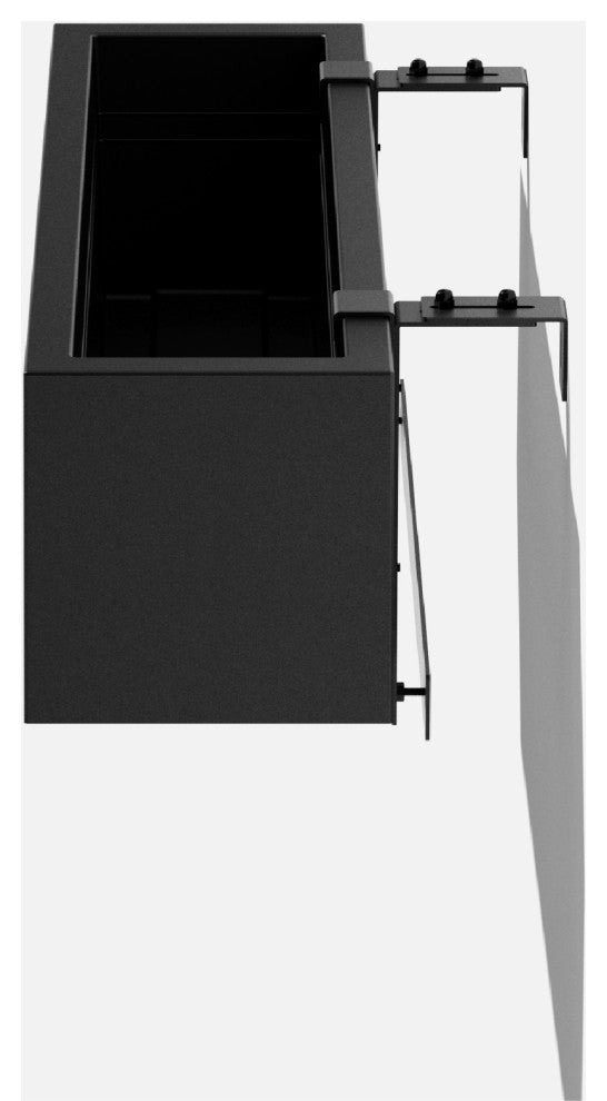 Block Series Trough 36" Planter With Bracket, Black, 9"h X 9"w X 36"l, 1 Pack