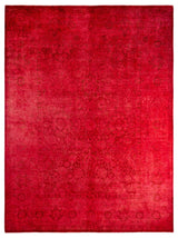 Overdyed, One-of-a-Kind Hand-Knotted Area Rug Red, 8'3"x10'9"