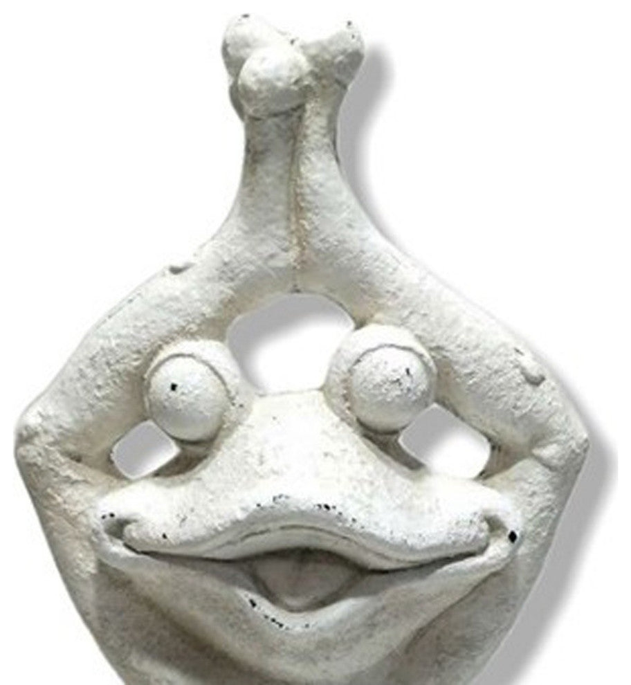 20" White Yoga Frog Indoor Outdoor Statue