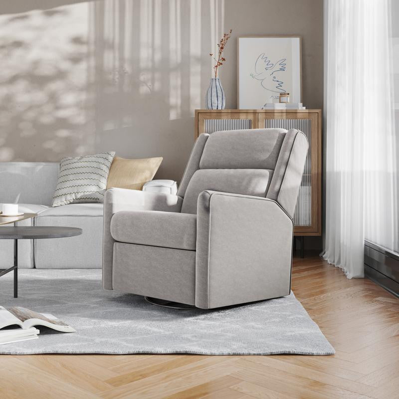 Cash Swivel Glider Rocker Recliner Chair, Light Gray