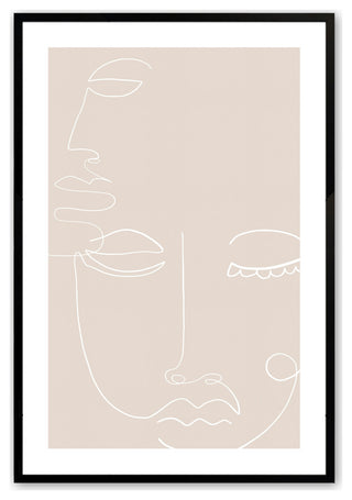 Satin Black 11" x 14" Face Fusion l Framed Print