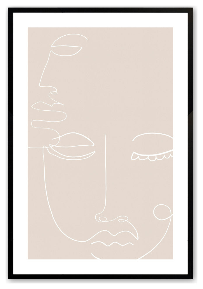 Satin Black 11" x 14" Face Fusion l Framed Print