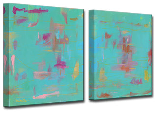 Compatible I/II' Canvas by Leslie Owens, 2-Piece Set, 30"x40"