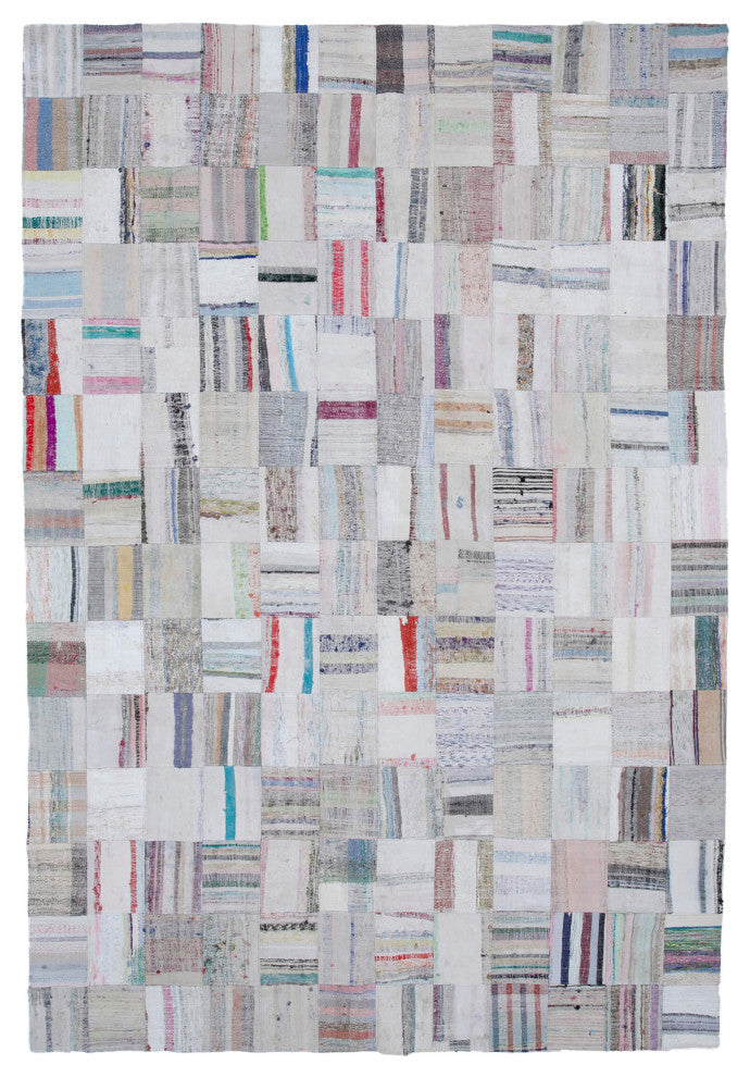 Rug N Carpet - Handmade Turkish 8' 2'' x 12' 0'' Vintage Patchwork Kilim Rug