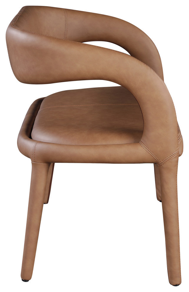 Sylvester Faux Leather Bench, Brown