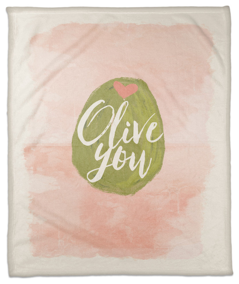 Olive You 50x60 Coral Fleece Blanket