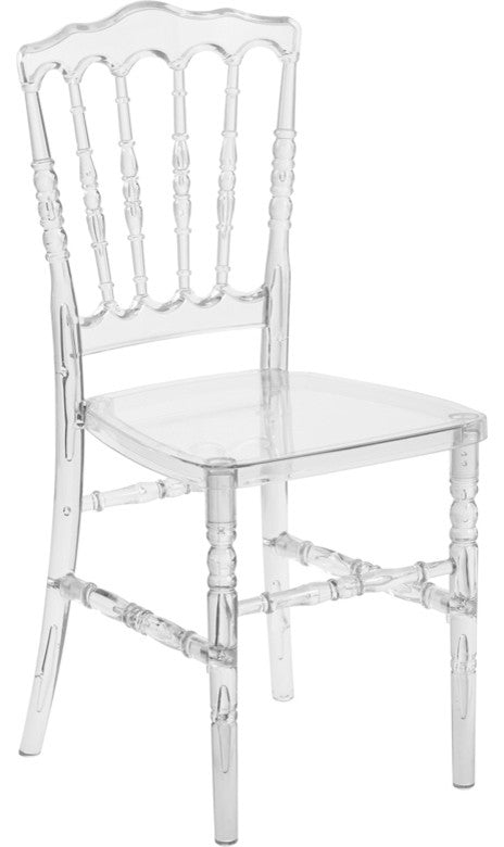 Flash Elegance Crystal Ice Napoleon Stacking Chair