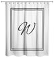 Classic White Monogrammed Shower Curtain, W