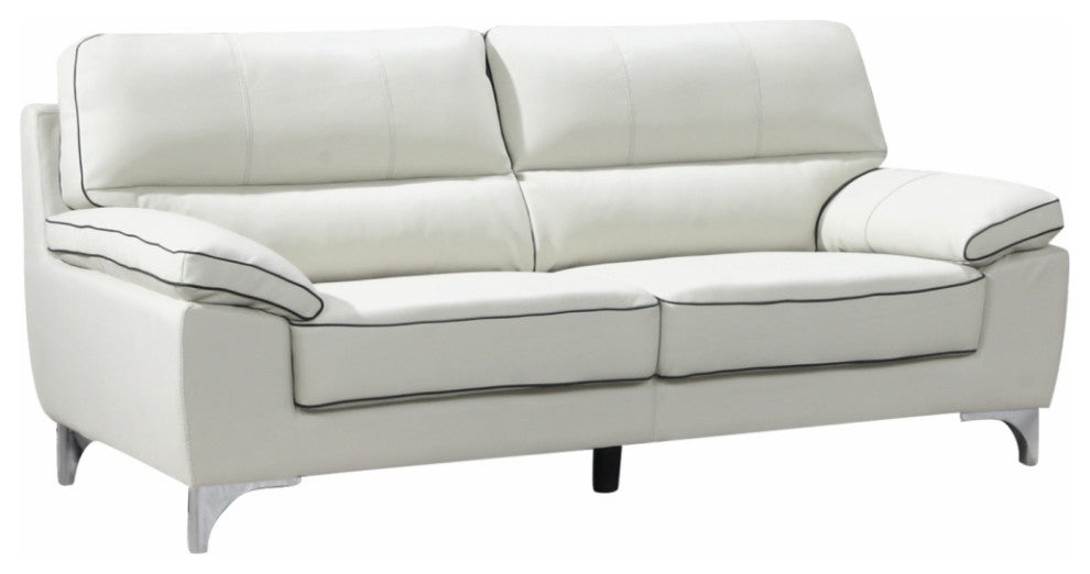37" Classy Light Gray Leather Sofa