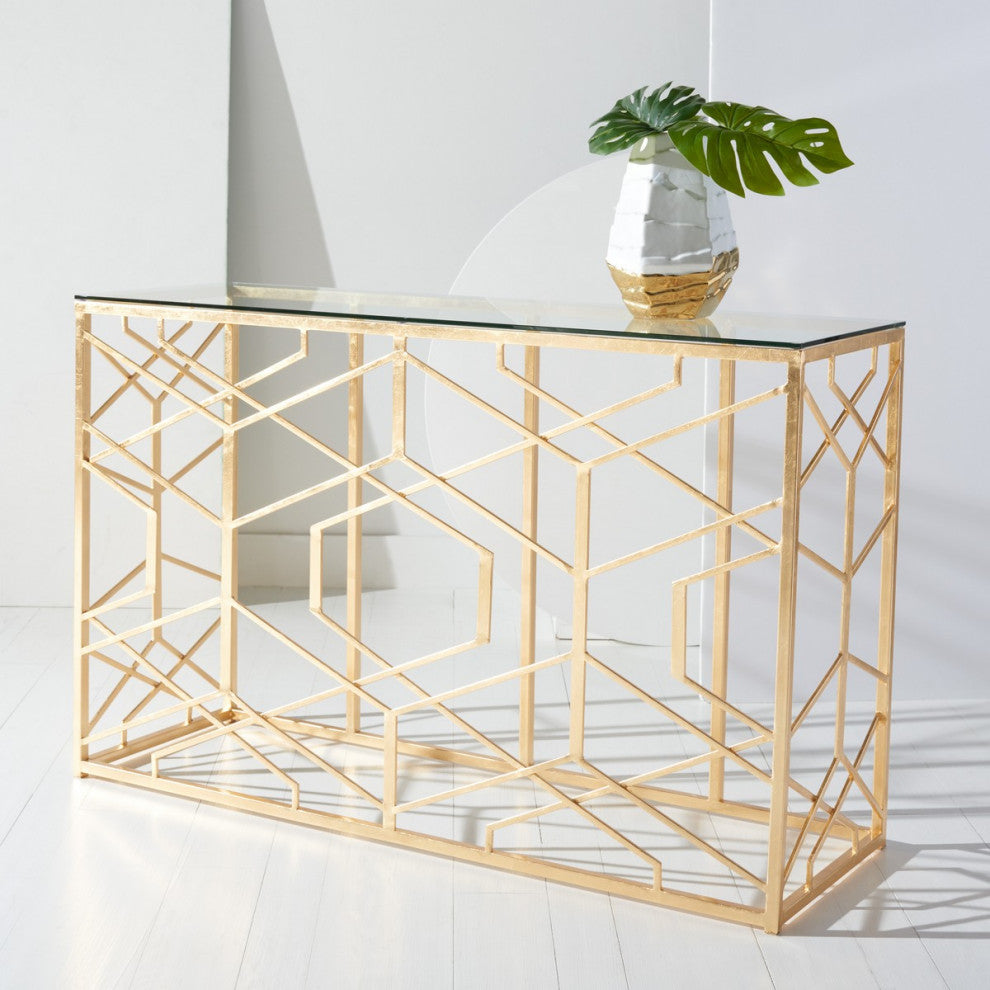 Safavieh Sean Gold Leaf Console Table Gold