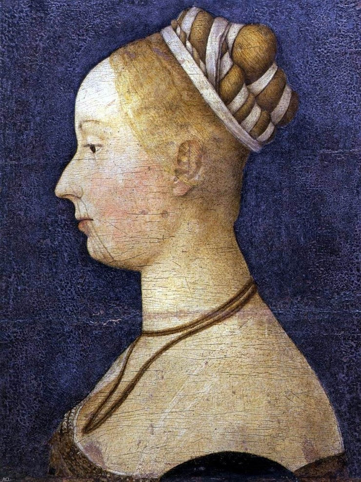 Angelo Da Siena Small Female Portrait, 21"x28" Wall Decal Print