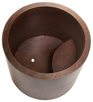 45" Hammered Copper Japanese Style Soaker Bathtub & Drain Package