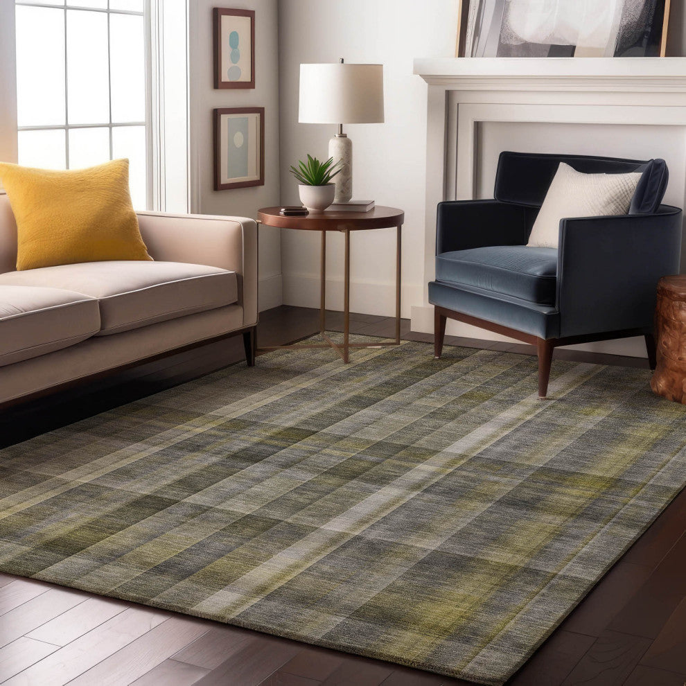 Premium Machine Washable Mayfield AMF534 Gray 9'' x 12'' Rug