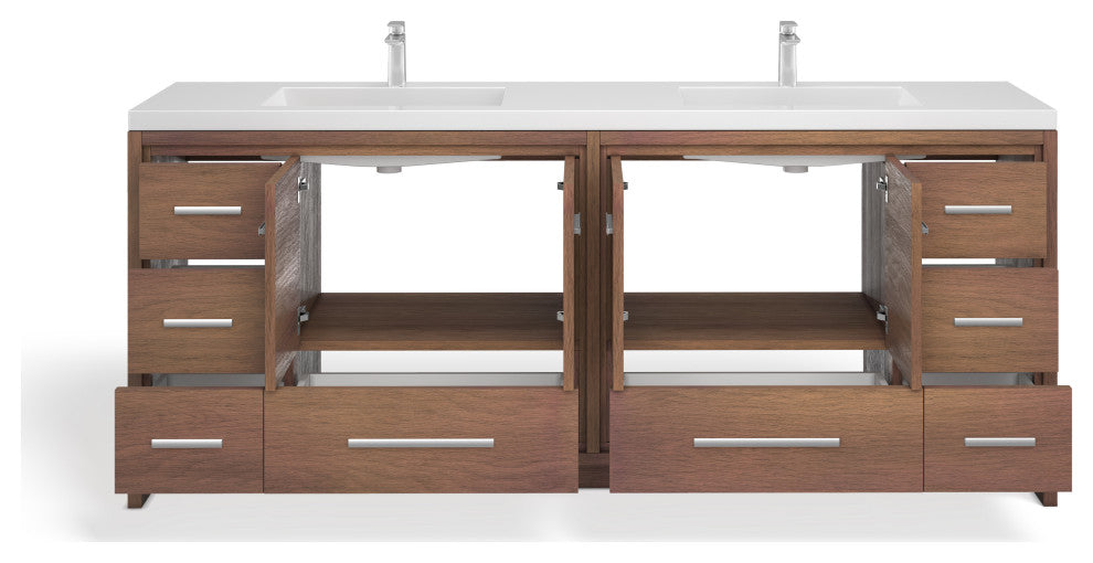 Sonora Bathroom Vanity, Rosewood, 84", Double Sink, Freestanding