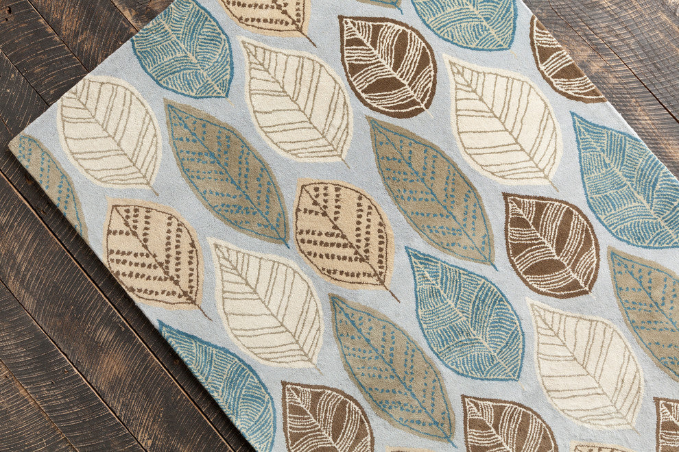 Allie Leafs Contemporary Area Rug, 5'x7'6"
