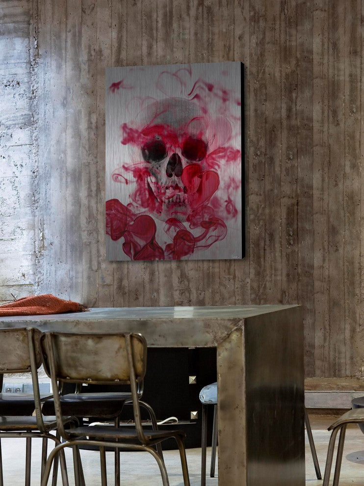 "Skull 2" UV Ink Print on Brushed  Aluminum, 24"x36"