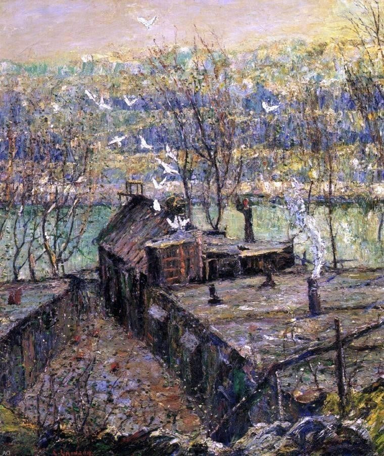 Ernest Lawson The Pigeon Coop - 20" x 25" Premium Canvas Print