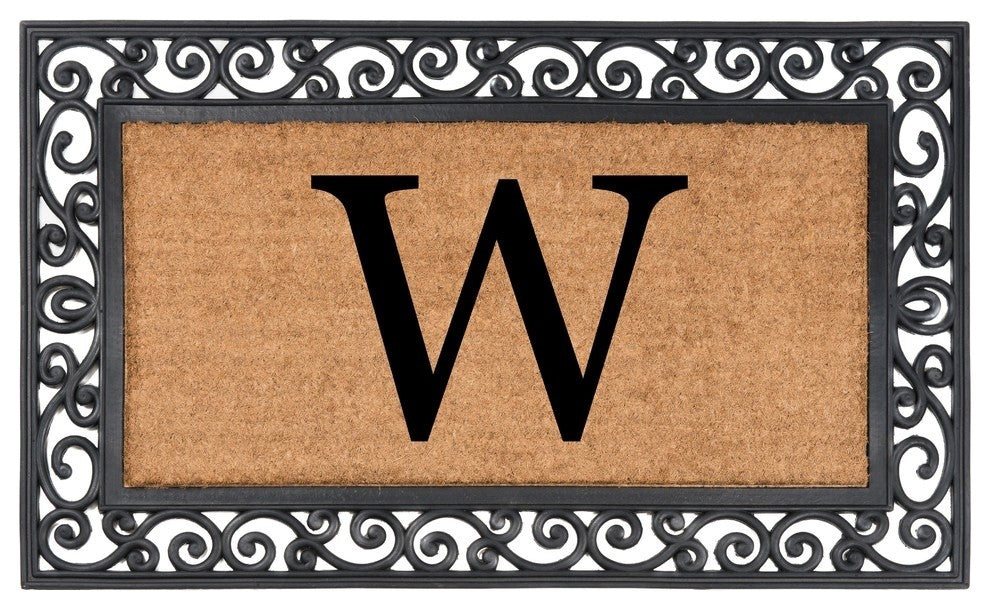 Classic Monogrammed Rubber Welcome Mat, W