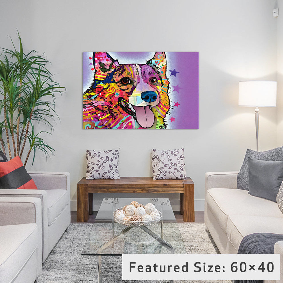"Corgi" Wrapped Canvas Art Print, 40x26x1.5