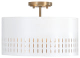 Capital Lighting 250231 Dash 3 Light 16"W Semi-Flush Drum Ceiling - Aged Brass