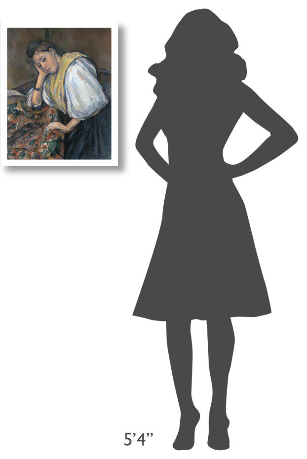 "Young Italian Woman at a Table" Digital Paper Print by Paul Cezanne, 18"x22"