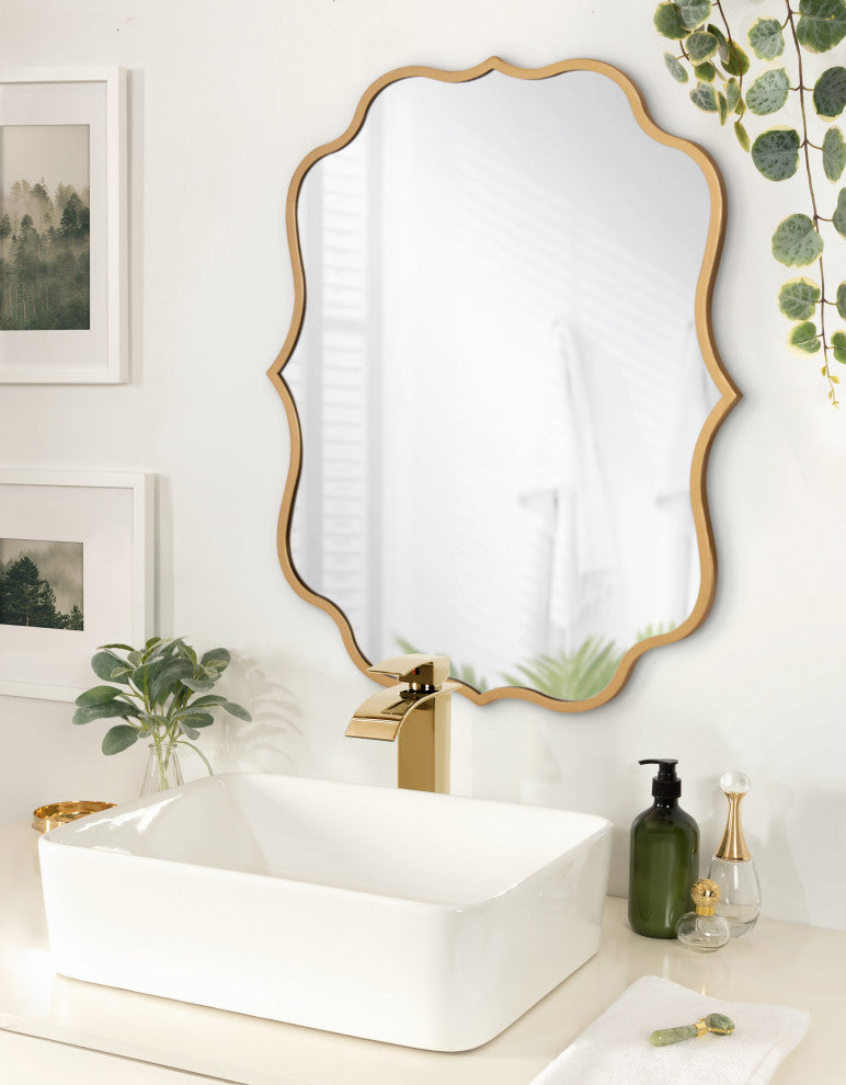 Higby Framed Wall Mirror, Gold 24x31