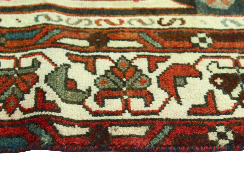 Fine Vintage Bakhtiari Nadya Rust/Ivory Rug, 4'2 x 6'9