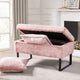 Heavy Faux Fur Storage Rose Quartz Ottoman 18" x 36" x 10"