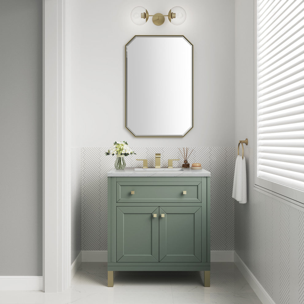Chicago 30" Single Vanity, Smokey Celadon,  Ethereal Noctis Top