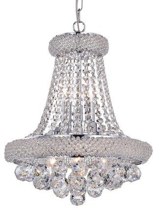 Isidra and Crystal 15" Chandelier, Chrome
