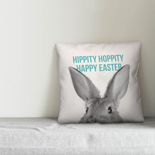 Hippity Hoppity Happy Easter 16x16 Throw Pillow Cover