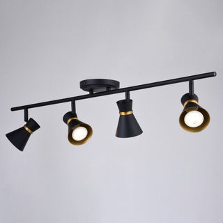 Alto LED Adjustable Ceiling Spot Track Light, Matte Black and Satin Brass, 4-Light
