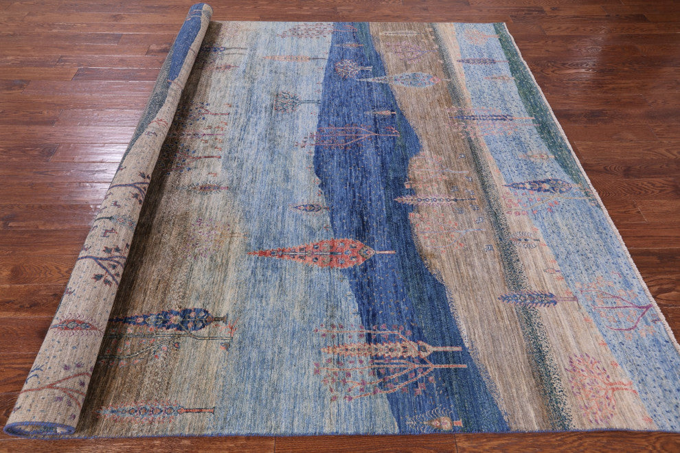 8' 1" X 10' 0" Tribal Persian Gabbeh Handmade Wool Rug Q9718