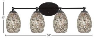 Capri 4-Light Bath Bar, Matte Black/Natural Fusion