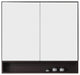 Bergen Modern Medicine Cabinet, Matte Black Frame, Dark Walnut Shelf, 36"