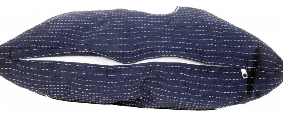 Nautical White Star Blue Square Accent Pillow