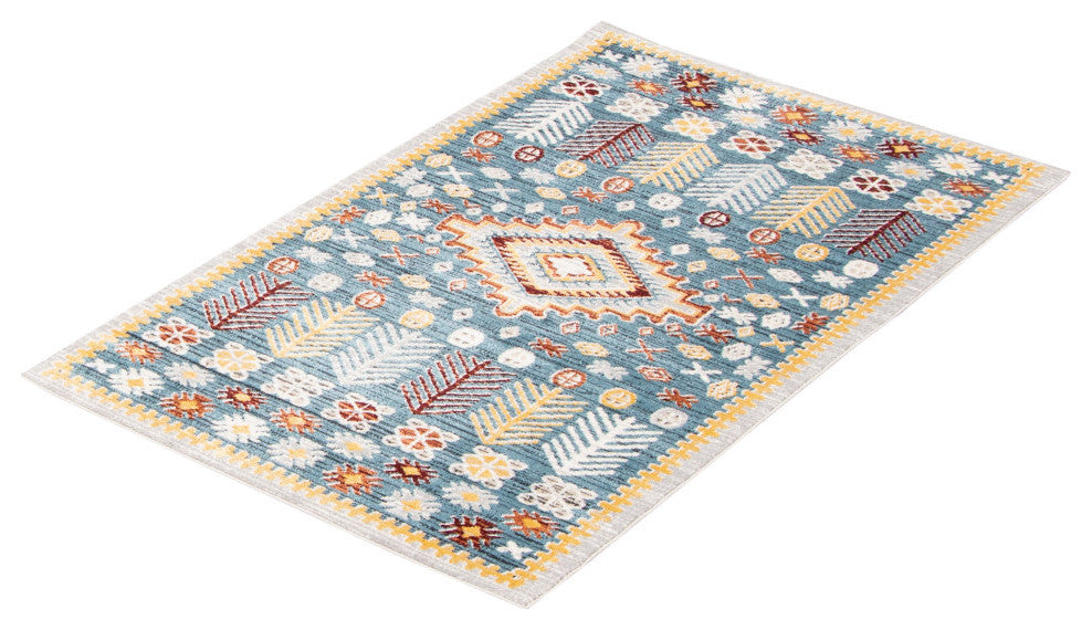 Aqua Gypsy Area Rug, Blue, 5'x7'
