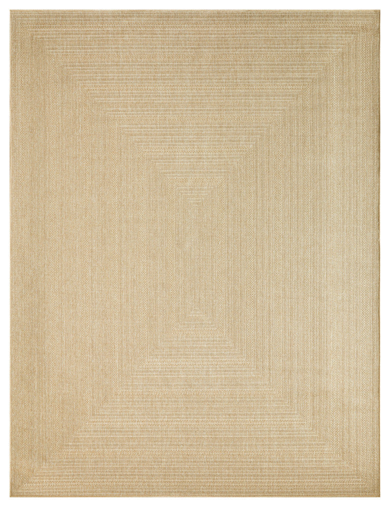 Nourison Tulum 10' x 14' Taupe Ivory Outdoor Rug