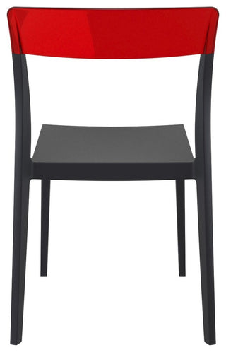 Flash Dining Chair, Black Transparent, Red, Set of 2